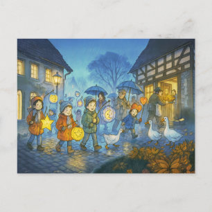 Lantern Parade for St Martins Day Holiday Postcard