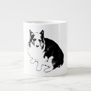 Lantern-Porch Corgi Sips Large Coffee Mug