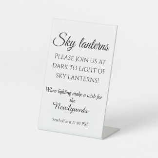 Lantern send off pedestal sign