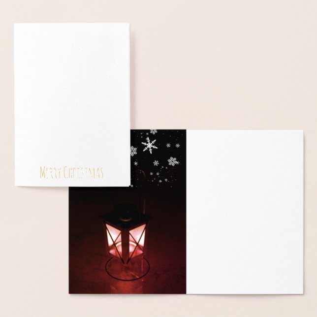 Lantern Snowflakes Classical Festive Christmas Foil Card (Display)