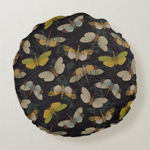 Lanternflies - Pyrops Candelaria & Planthoppers Round Cushion