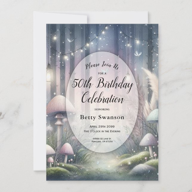  Lanternlight Dreams Enchanted Forest Birthday  Invitation (Front)