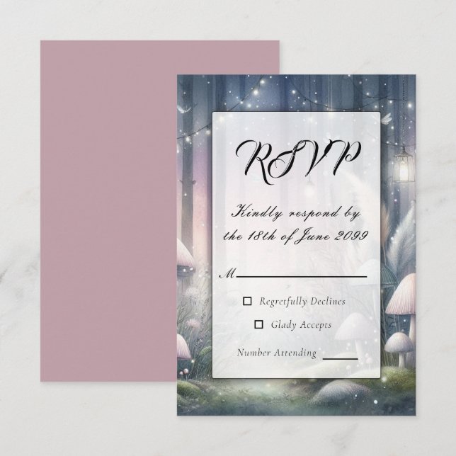 Lanternlight Dreams Enchanted Forest RSVP Card (Front/Back)
