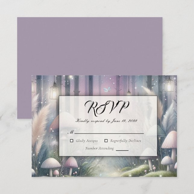 Lanternlight Dreams Enchanted Forest RSVP Card (Front/Back)