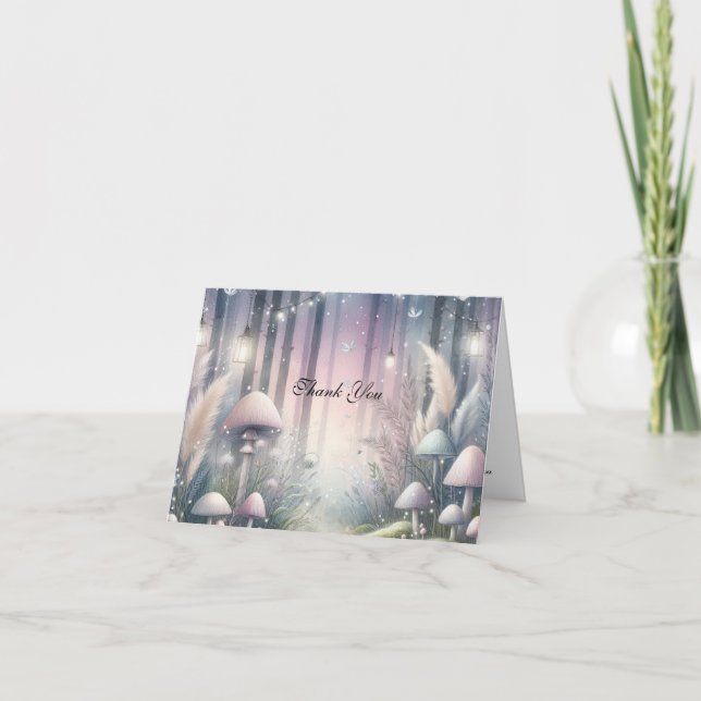 Lanternlight Dreams Enchanted Forest Wedding Thank You Card (Front)