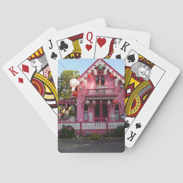 Lanterns and Pink Gingerbread - Martha's Vineyard  Playing Cards (Back)