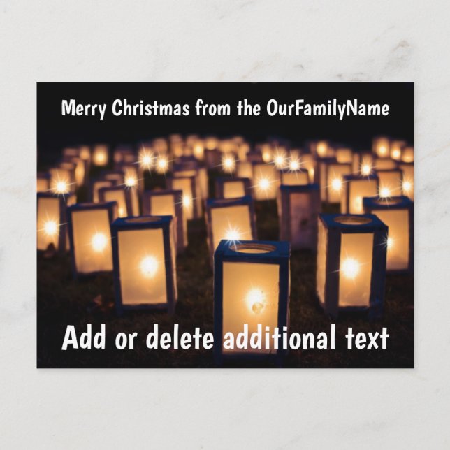 Lanterns Candles Christmas Customise Postcard (Front)