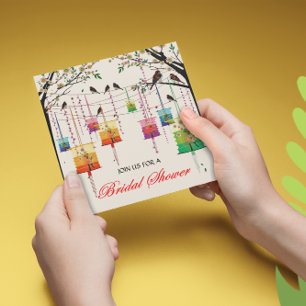 Lanterns Cherry Tree Birds Spring Bridal Shower Invitation