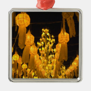 Lanterns for Loi Krathong festival. Metal Tree Decoration
