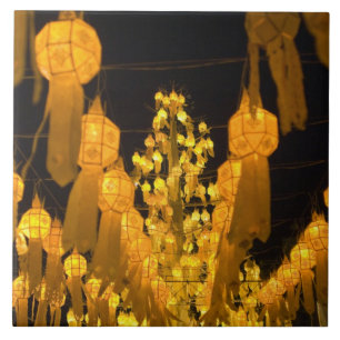 Lanterns for Loi Krathong festival. Tile
