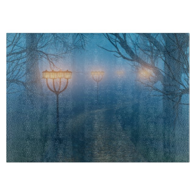 Lanterns in the Fog Cutting Board (Front)