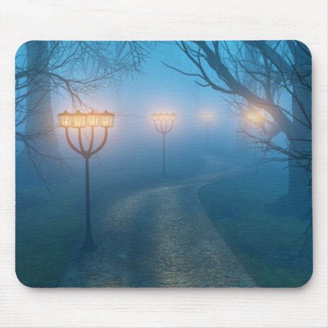 Lanterns in the Fog Mousepad (Front)