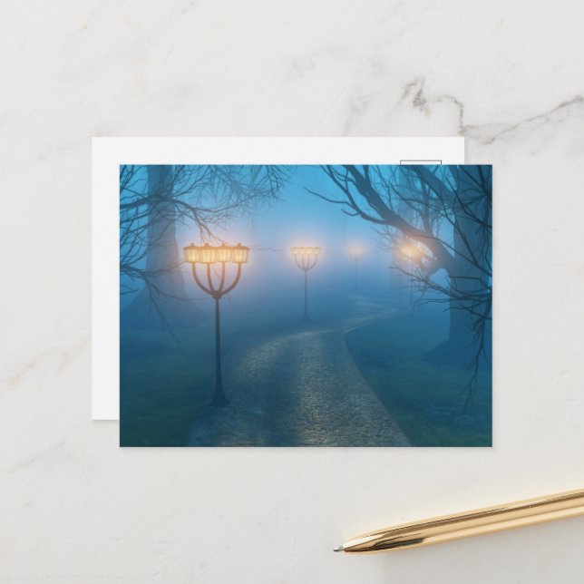 Lanterns in the Fog Postcard (Front/Back In Situ)