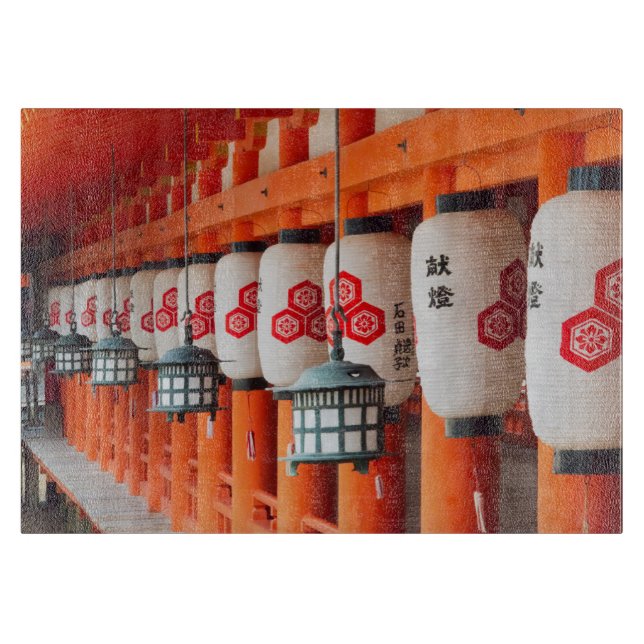 Lanterns inside Itsukushima Shrine Cutting Board (Front)