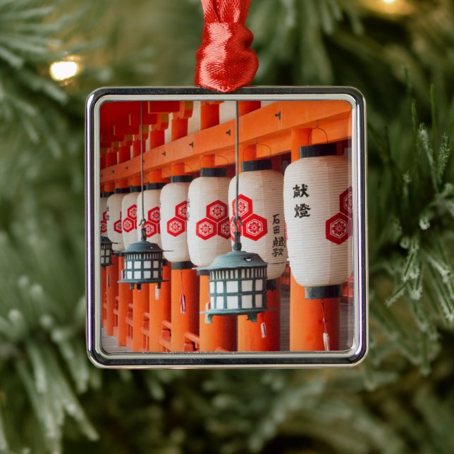 Lanterns inside Itsukushima Shrine Metal Ornament (Tree)