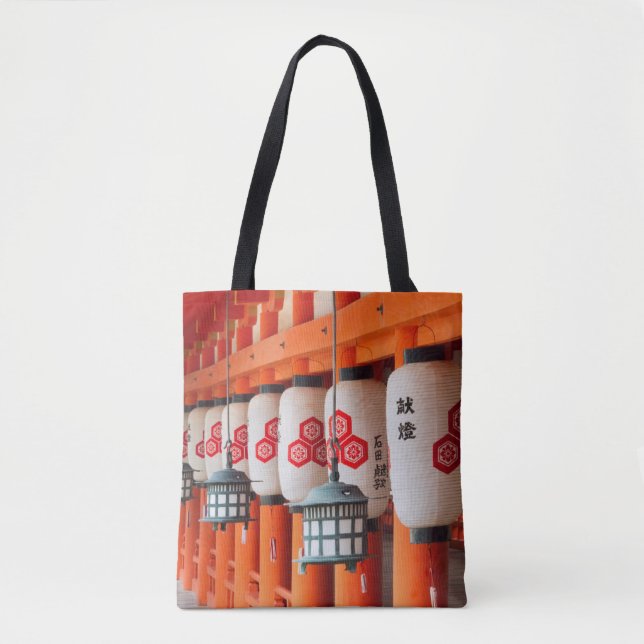 Lanterns inside Itsukushima Shrine Tote Bag (Front)