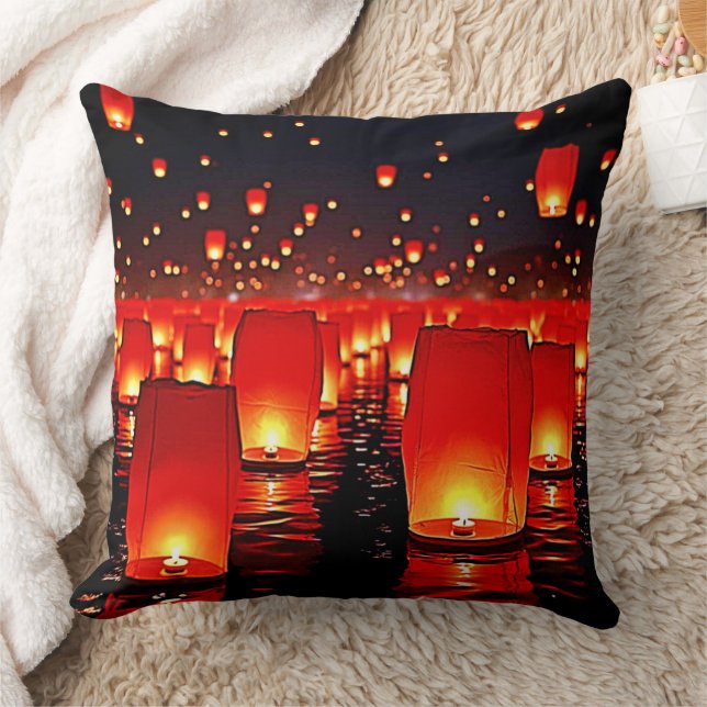 Lanterns' Magical Night Float Design Cushion (Blanket)