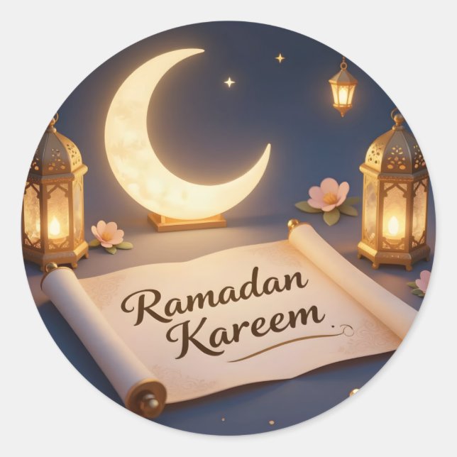 Lanterns Of Blessing – Glowing Lantern Art Classic Round Sticker (Front)