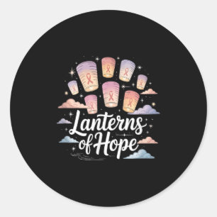 Lanterns Of Hope Breast Cancer Awareness Tee Pink Classic Round Sticker