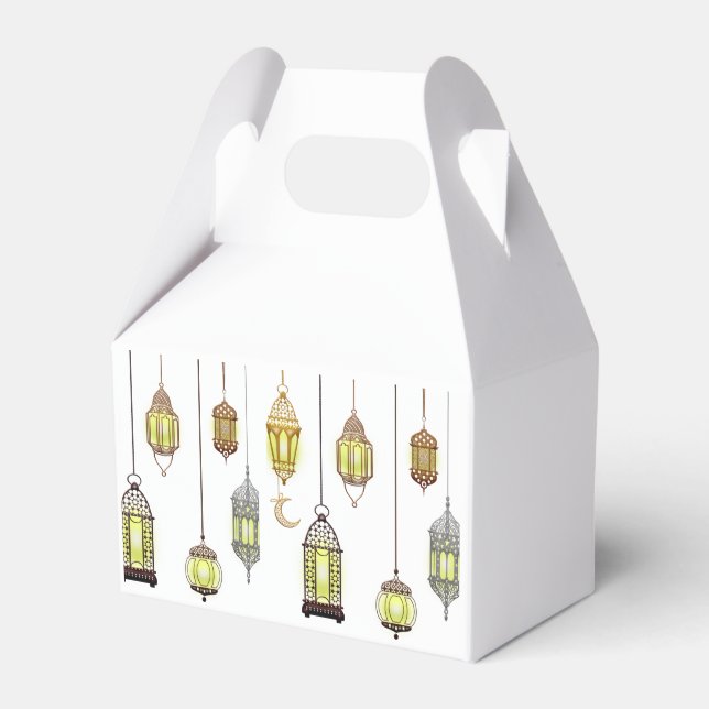 Lanterns Ramadan Mubarak Oriental Arabian Muslim Favour Box (Front Side)