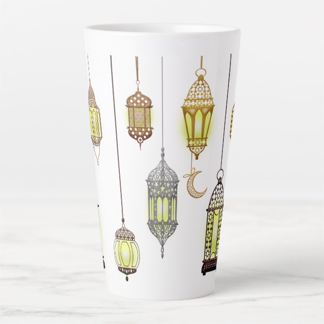 Lanterns Ramadan Mubarak Oriental Arabian Muslim Latte Mug (Front)