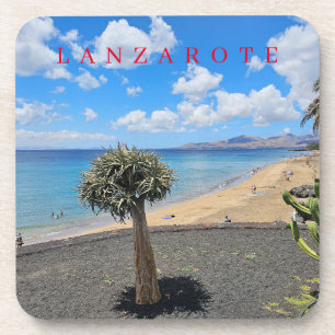 Lanzarote beach view coasters