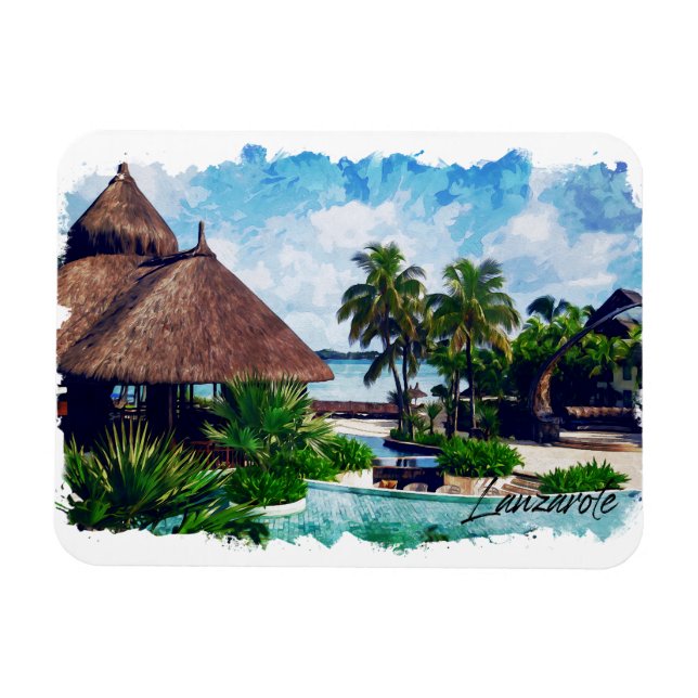 Lanzarote Canary Islands Spain Tropical Magnet (Horizontal)