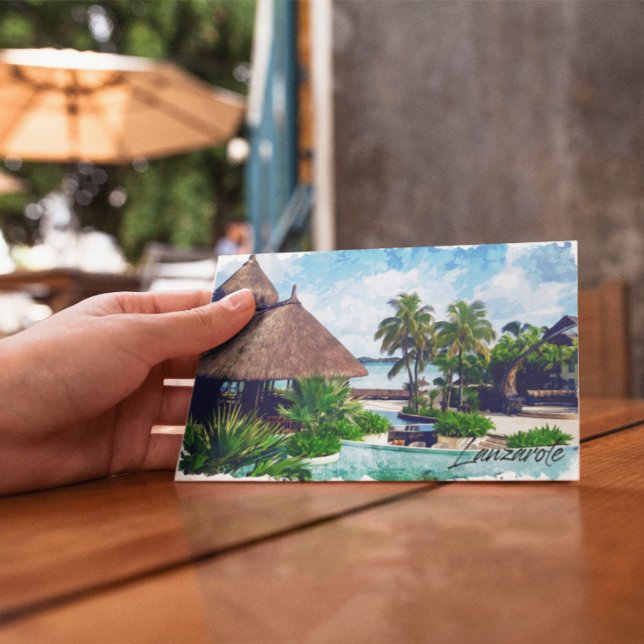 Lanzarote Canary Islands Spain Tropical Postcard (Lanzarote canarias postcard)