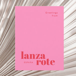 Lanzarote Spain modern typography Postcard