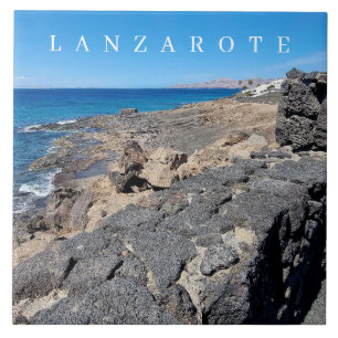 Lanzarote volcanic stones view ceramic tile