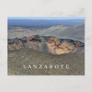 Lanzarote volcano crater view postcard