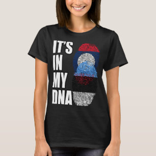 Lao And Estonian Mix DNA Heritage Flag T-Shirt
