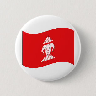 Lao Erawan Three Headed Elephant Flag Wave 6 Cm Round Badge