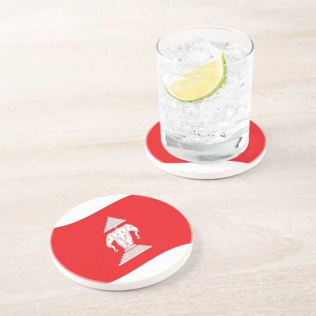 Lao Erawan Three Headed Elephant Flag Wave Coaster (Side)