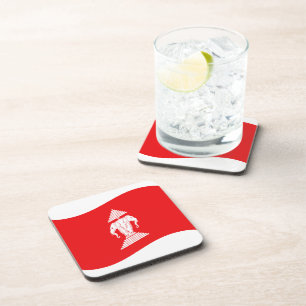 Lao Erawan Three Headed Elephant Flag Wave Coaster