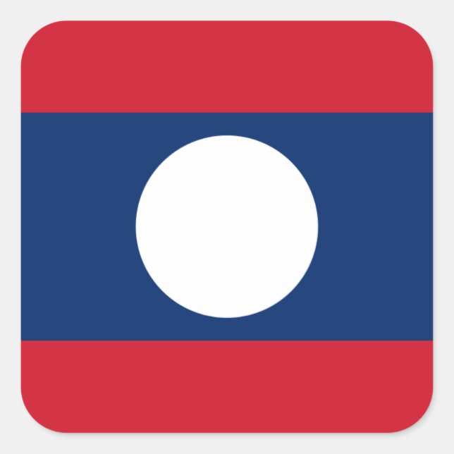 Lao Flag, Flag of Laos Square Sticker (Front)
