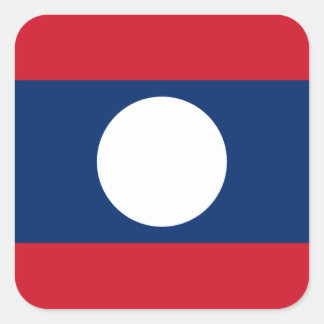 Lao Flag, Flag of Laos Square Sticker