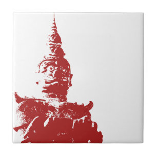 Lao Giant Guardian .. Buddha Park, Vientiane, Laos Tile