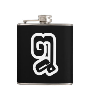 Lao / Laos Number Eight / 8 / ໘ (Bad/Paet) Laotian Hip Flask