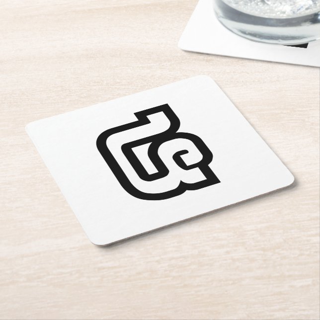 Lao / Laos Number Four / 4 / ໔ (See/Si) Laotian Square Paper Coaster (Angled)