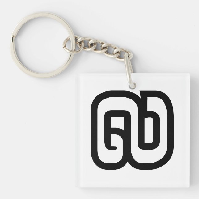 Lao / Laos Number Nine / 9 / ໙ (Kao/Gao) Laotian Key Ring (Front)