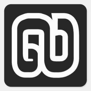 Lao / Laos Number Nine / 9 / ໙ (Kao/Gao) Laotian Square Sticker