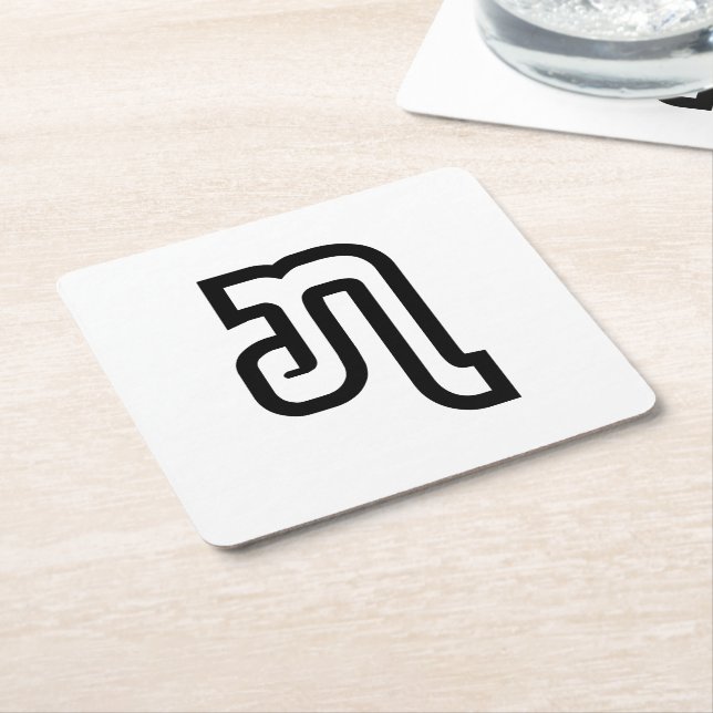 Lao / Laos Number Seven / 7 / ໗ (Jet/Chet) Laotian Square Paper Coaster (Angled)