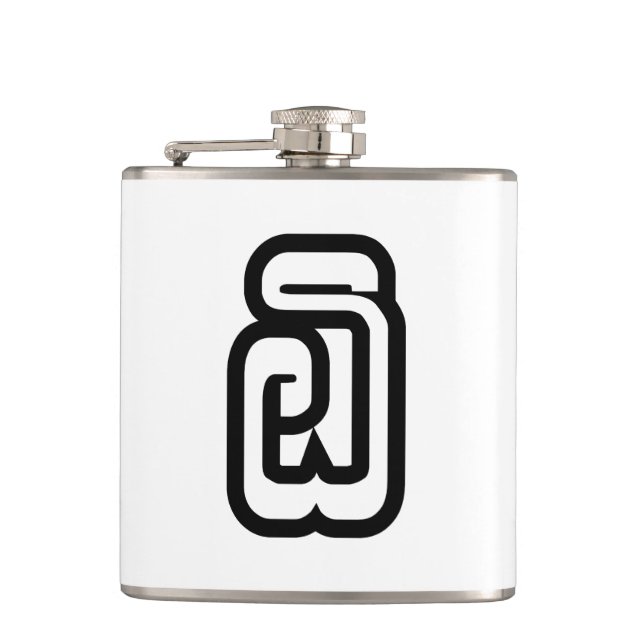 Lao / Laos Number Six / 6 / ໖ (Ho/Hok) Laotian Hip Flask (Front)