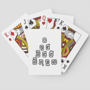 Lao / Laos Numbers Pyramid Laotian Language Script Playing Cards