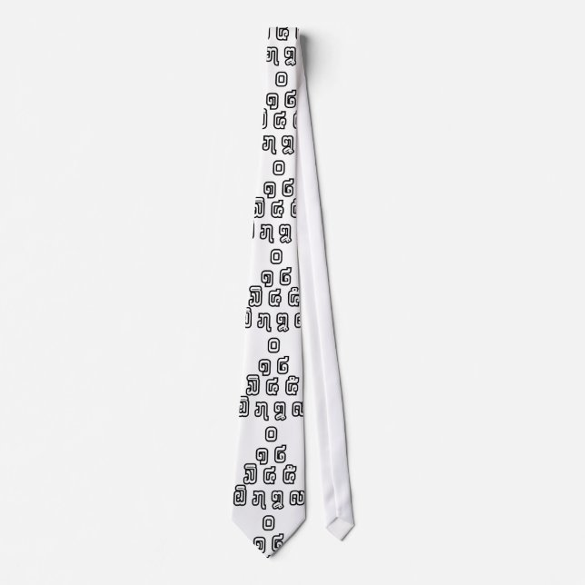 Lao / Laos Numbers Pyramid Laotian Language Script Tie (Front)