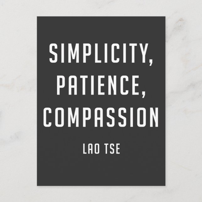 Lao Tse Quote for Zen lovers Postcard (Front)