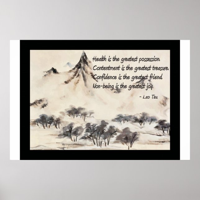 Lao Tzu Health Quote Poster (Front)