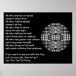 Lao Tzu inspirational quote mandala poster