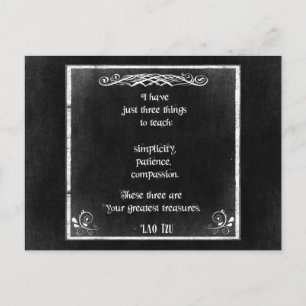 Lao Tzu Inspirational Quote on a Chalkboard Design Postcard